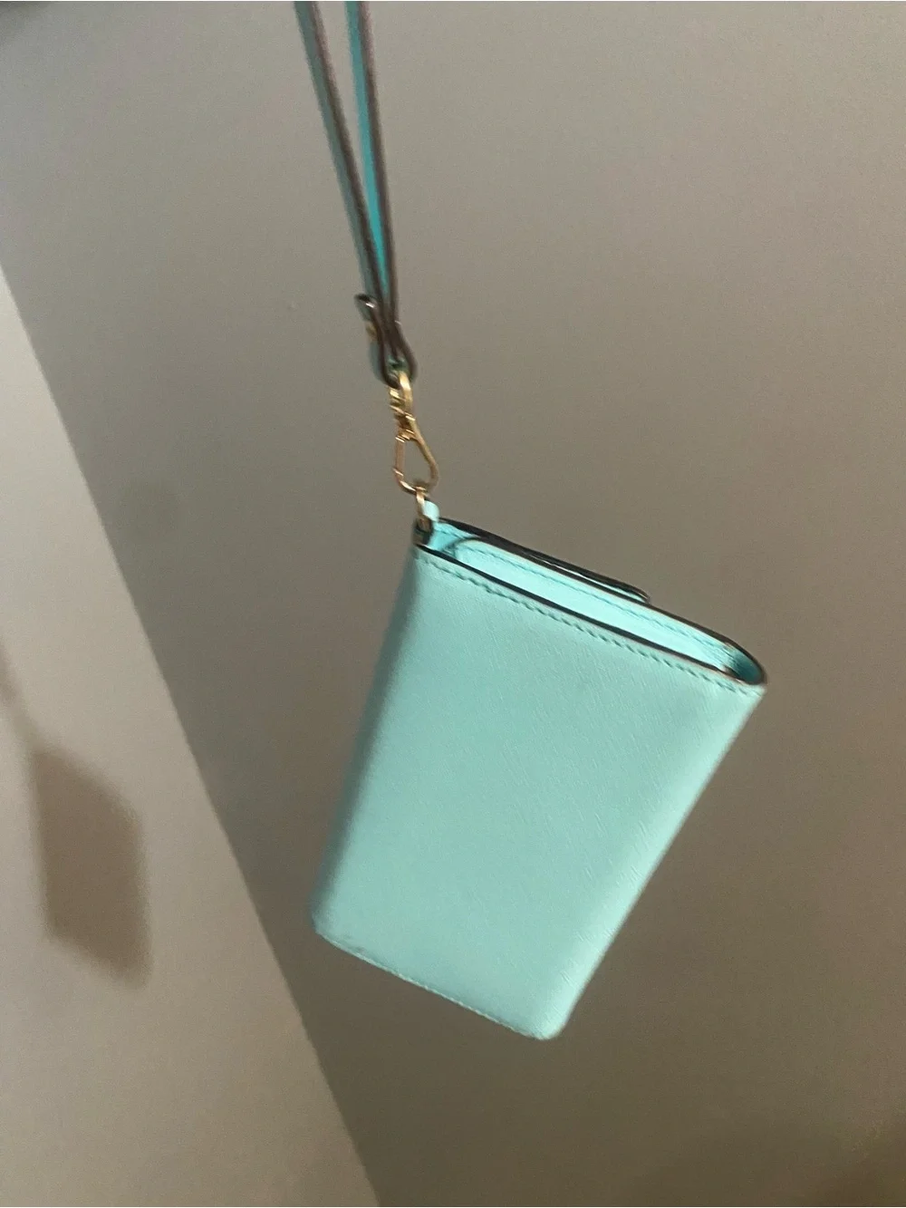 kate spade Mint Green Saffiano Wristlet Card Case